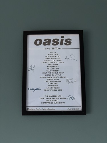 Oasis setlist poster reunion - oasis,